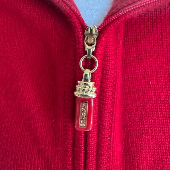 Women's St. John Sport Red Cashmere Full Zip Sweater - Size S - Picture 5 of 8